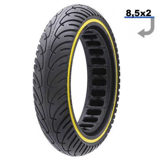 Neumático Macizo 8,5"x2 Amarilla - Rueda Maciza Para Patinetes Xiaomi