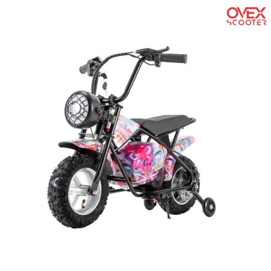 Minimoto Eléctrica OVEX 300W 36V Litio ROSA para niños - Moto Infantil