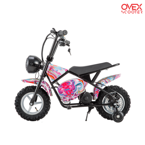 Minimoto Eléctrica OVEX 300W 36V Litio ROSA para niños - Moto Infantil 2