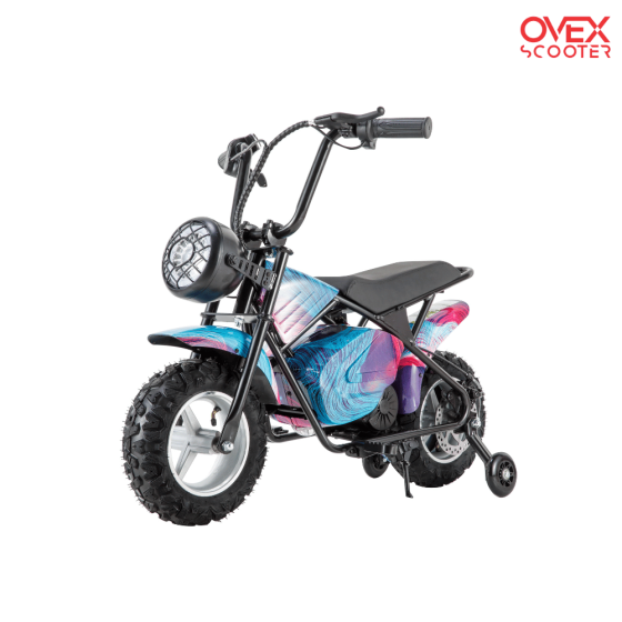 Minimoto Eléctrica OVEX 300W 36V Litio AZUL para niños - Moto Infantil