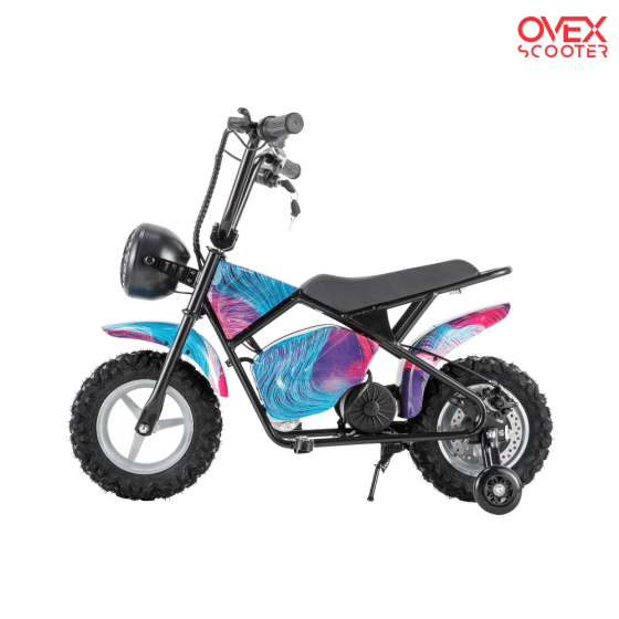 Minimoto Eléctrica OVEX 300W 36V Litio AZUL para niños - Moto Infantil 2